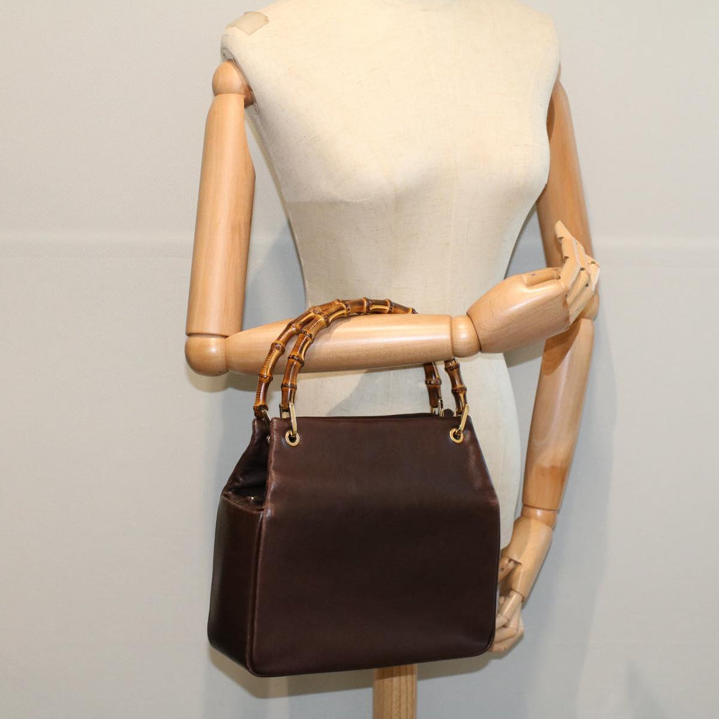 GUCCI Bamboo Hand Bag Leather Brown 000 0580 3444 58413