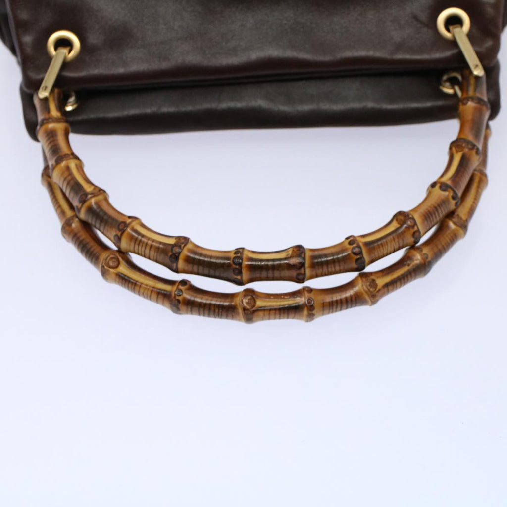 GUCCI Bamboo Hand Bag Leather Brown 000 0580 3444 58413