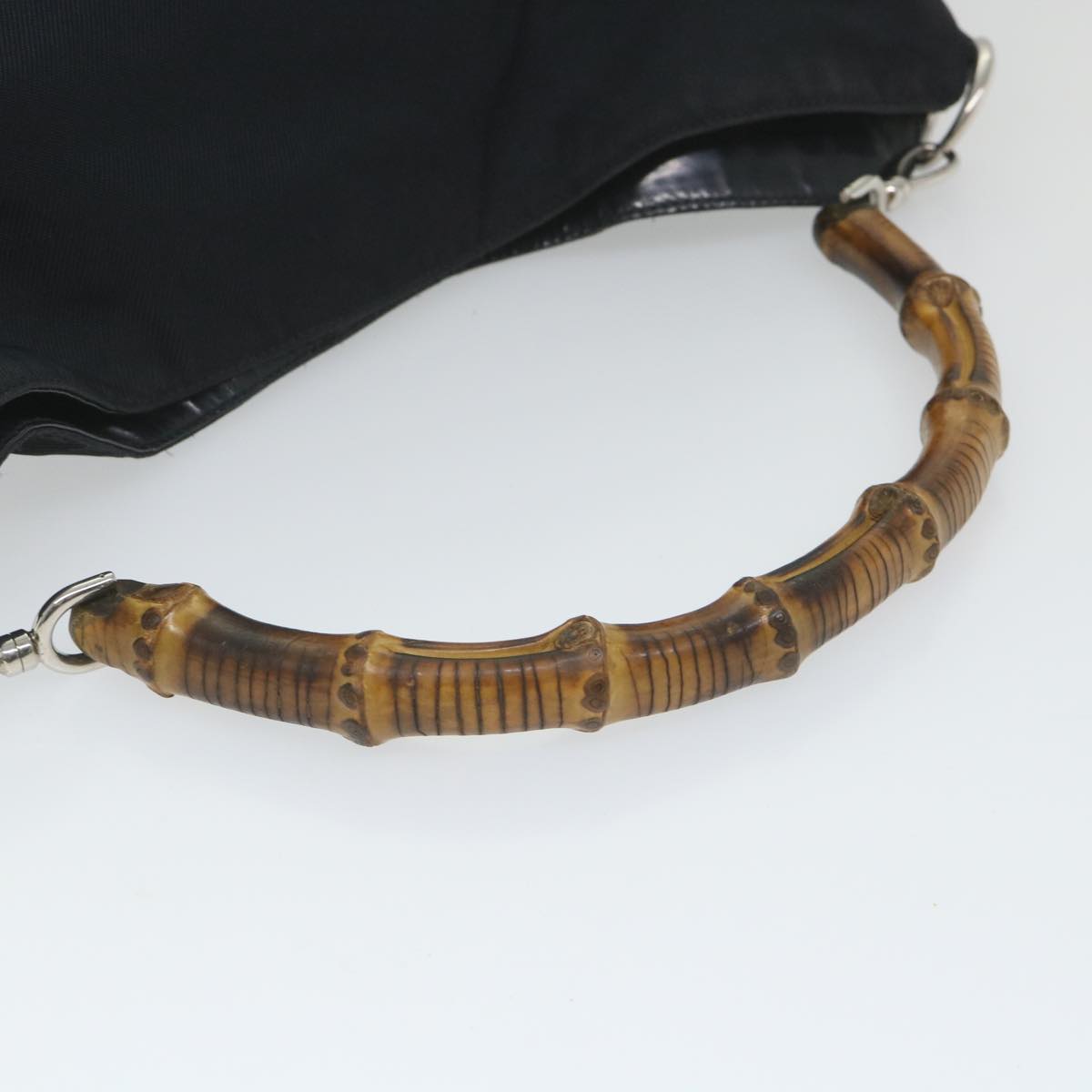 GUCCI Bamboo Hand Bag Nylon 2way Brown 001 2058 1577 58414