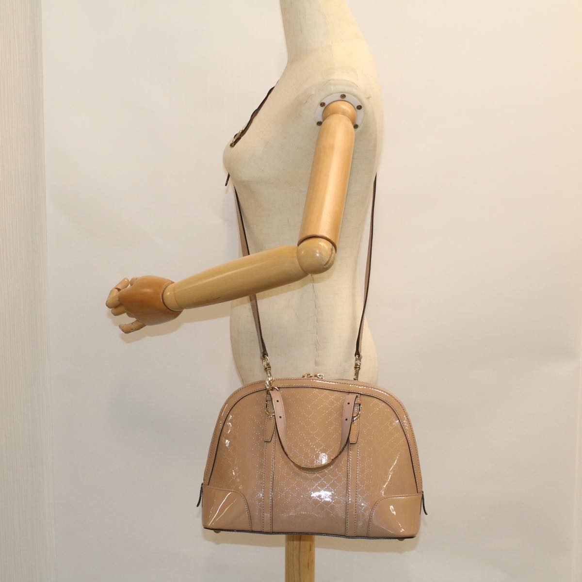 GUCCI Micro GG Canvas Hand Bag 2way Beige 309617 58415