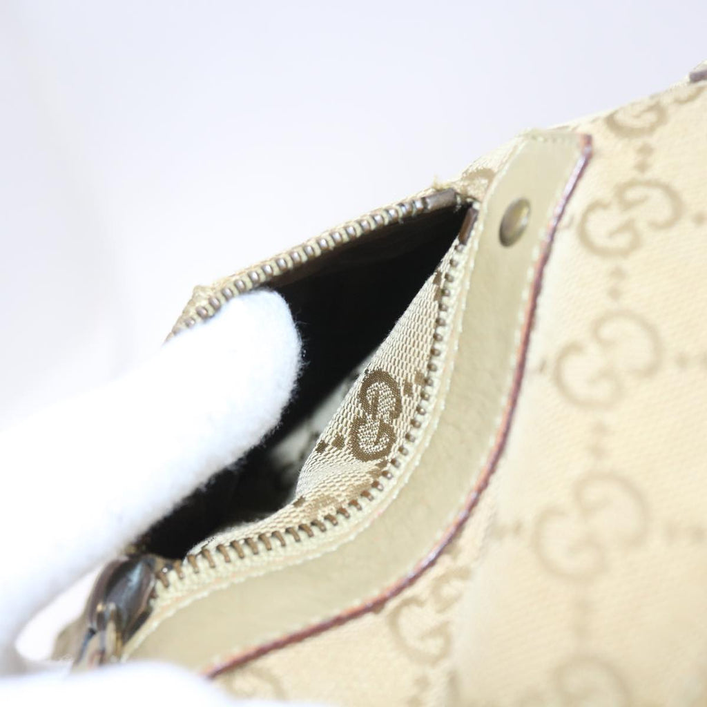 GUCCI GG Canvas Shoulder Bag Beige 90762 58417