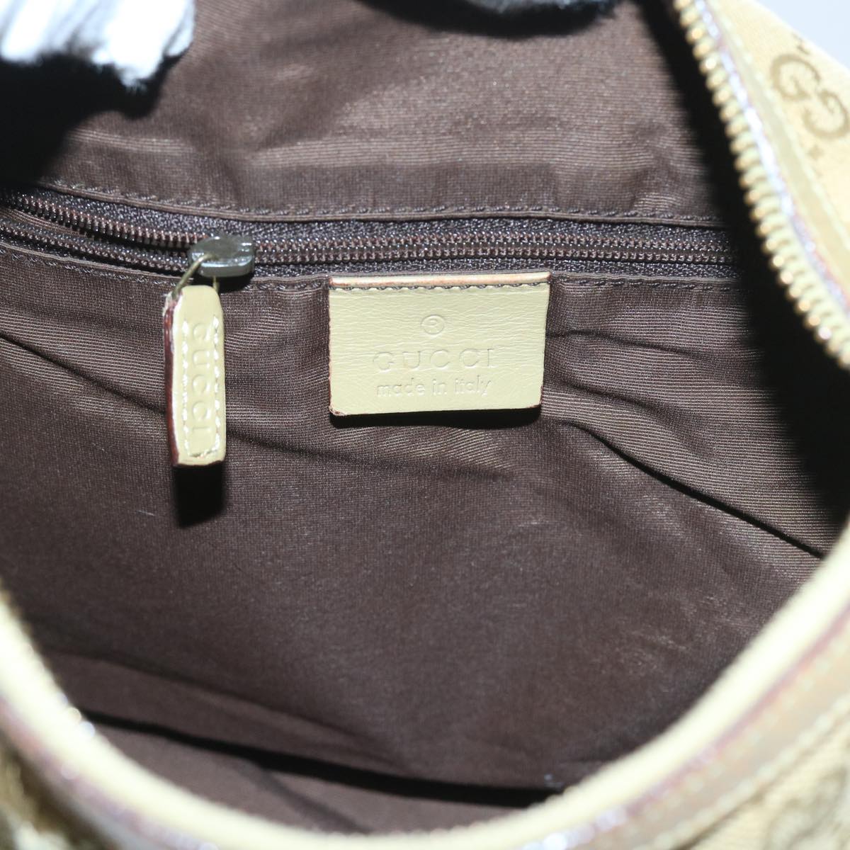 GUCCI GG Canvas Shoulder Bag Beige 90762 58417
