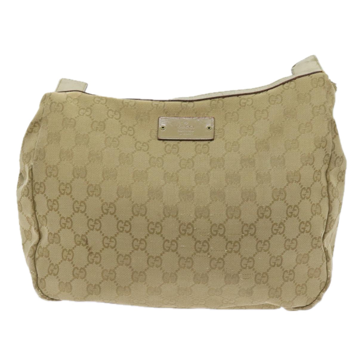 GUCCI GG Canvas Shoulder Bag Beige 90762 58417