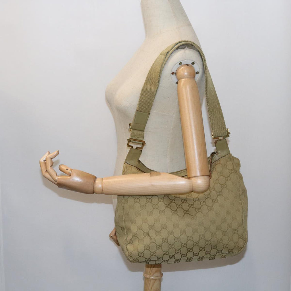GUCCI GG Canvas Shoulder Bag Beige 90762 58417