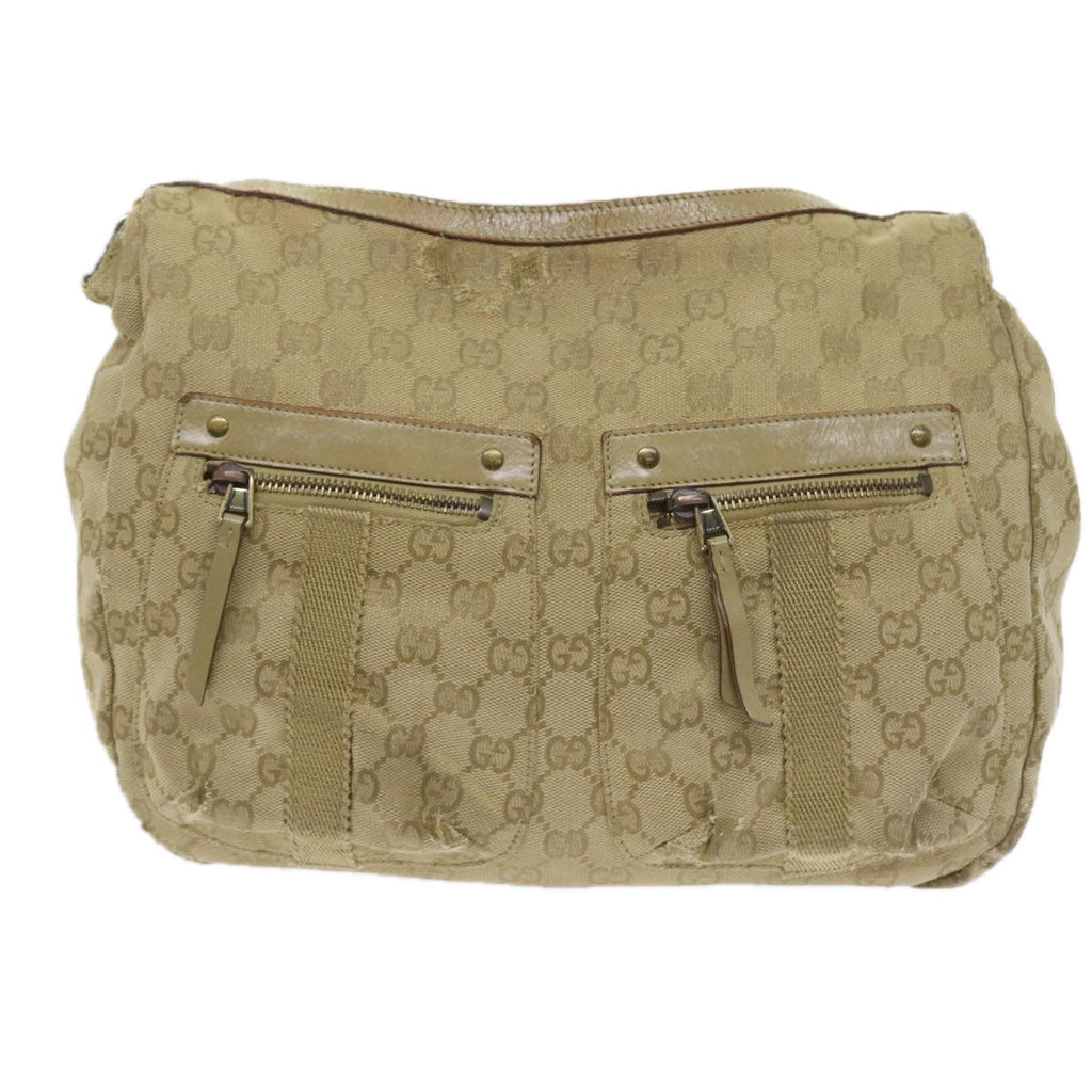 GUCCI GG Canvas Shoulder Bag Beige 90762 58417