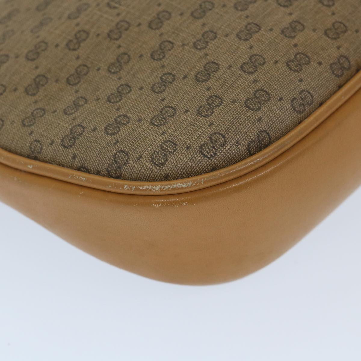GUCCI Micro GG Canvas Shoulder Bag PVC Leather Beige 58442