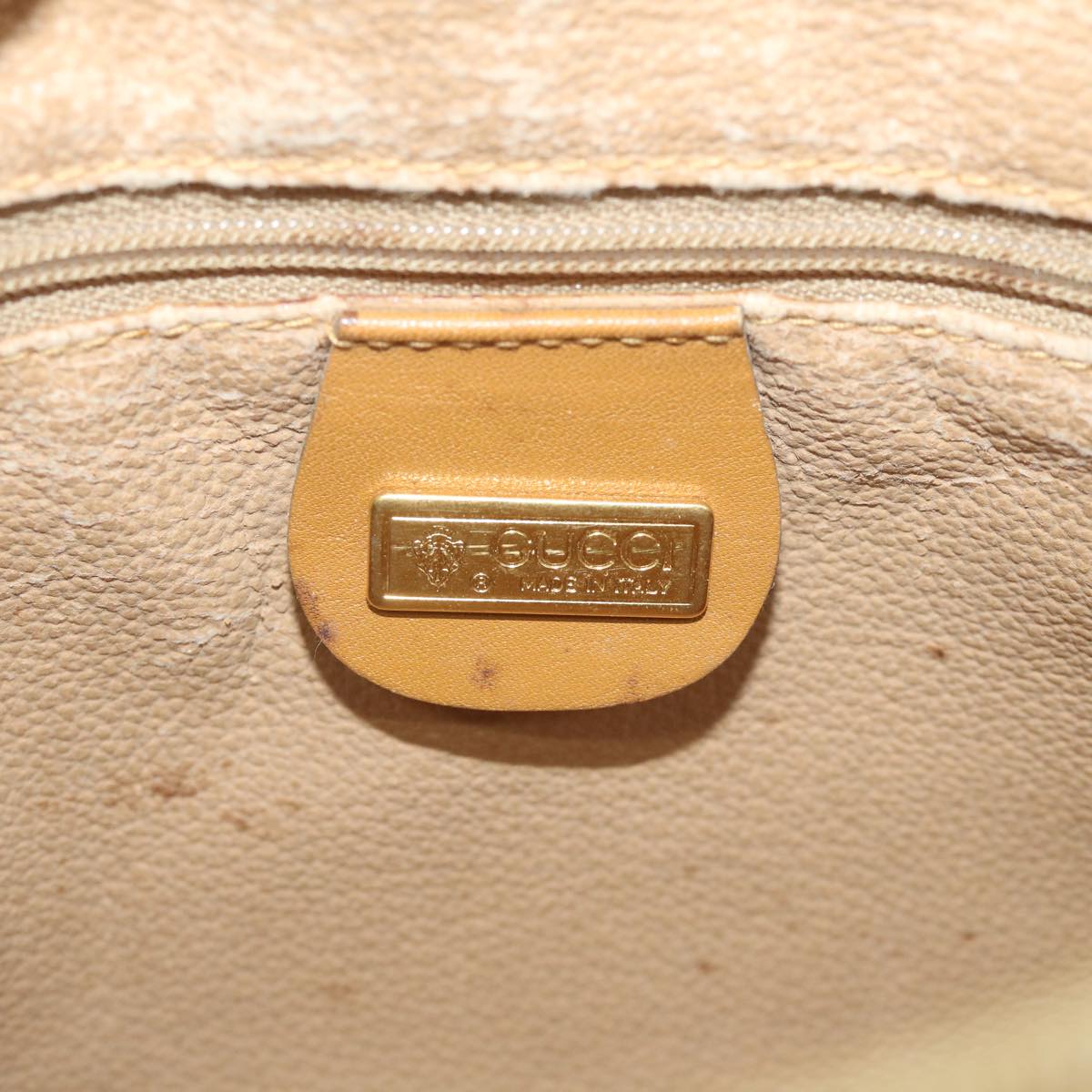 GUCCI Micro GG Canvas Shoulder Bag PVC Leather Beige 58442