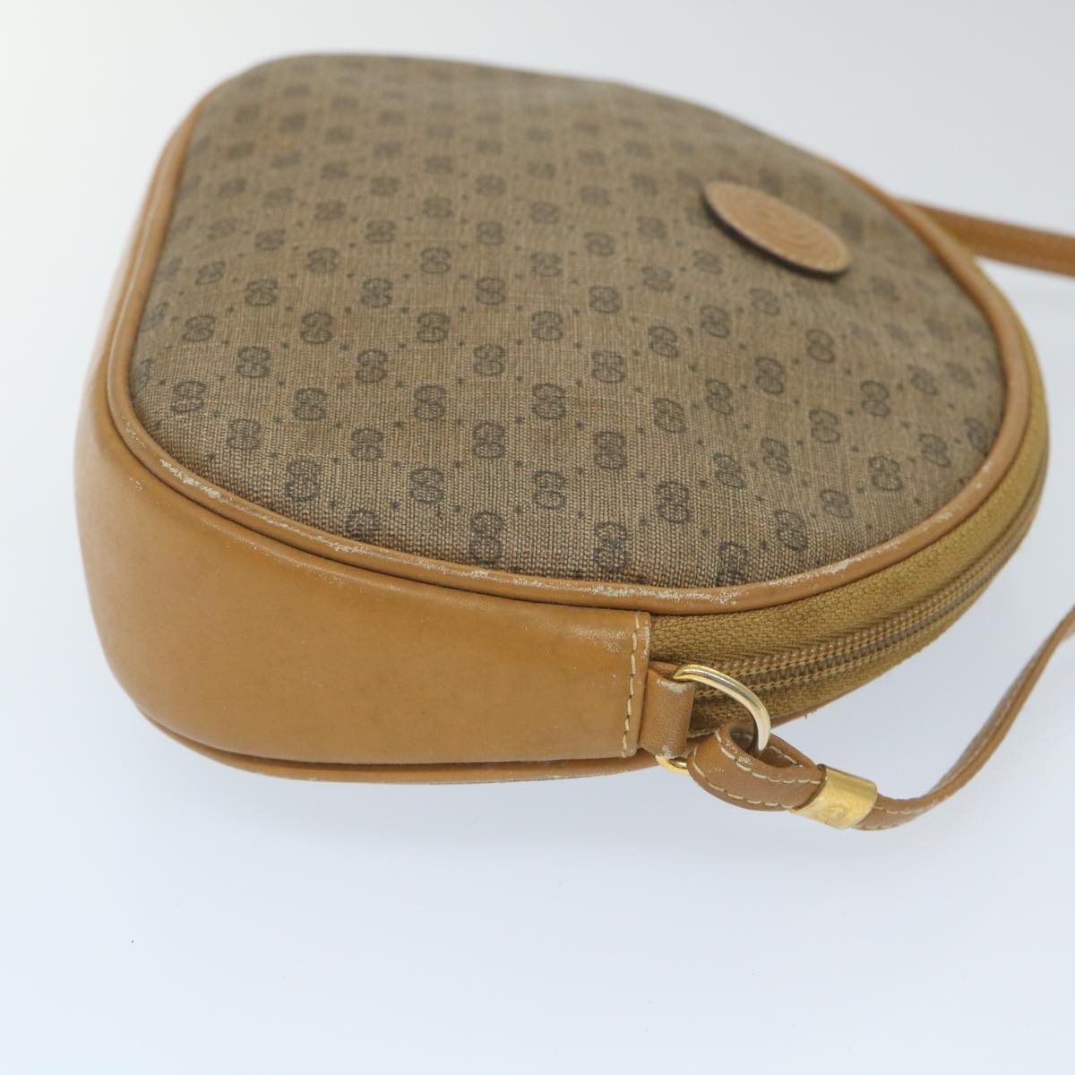 GUCCI Micro GG Canvas Shoulder Bag PVC Leather Beige 58442