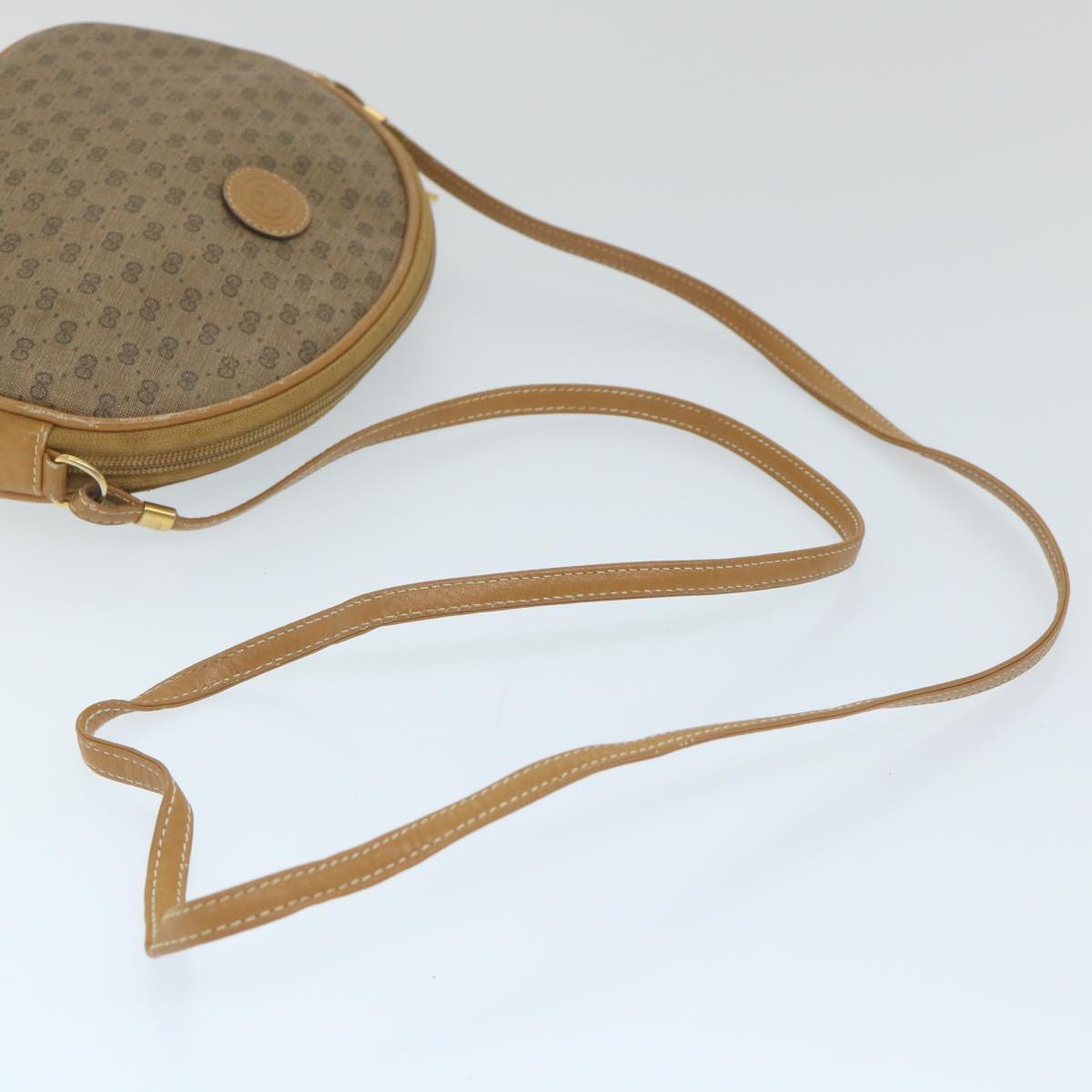 GUCCI Micro GG Canvas Shoulder Bag PVC Leather Beige 58442