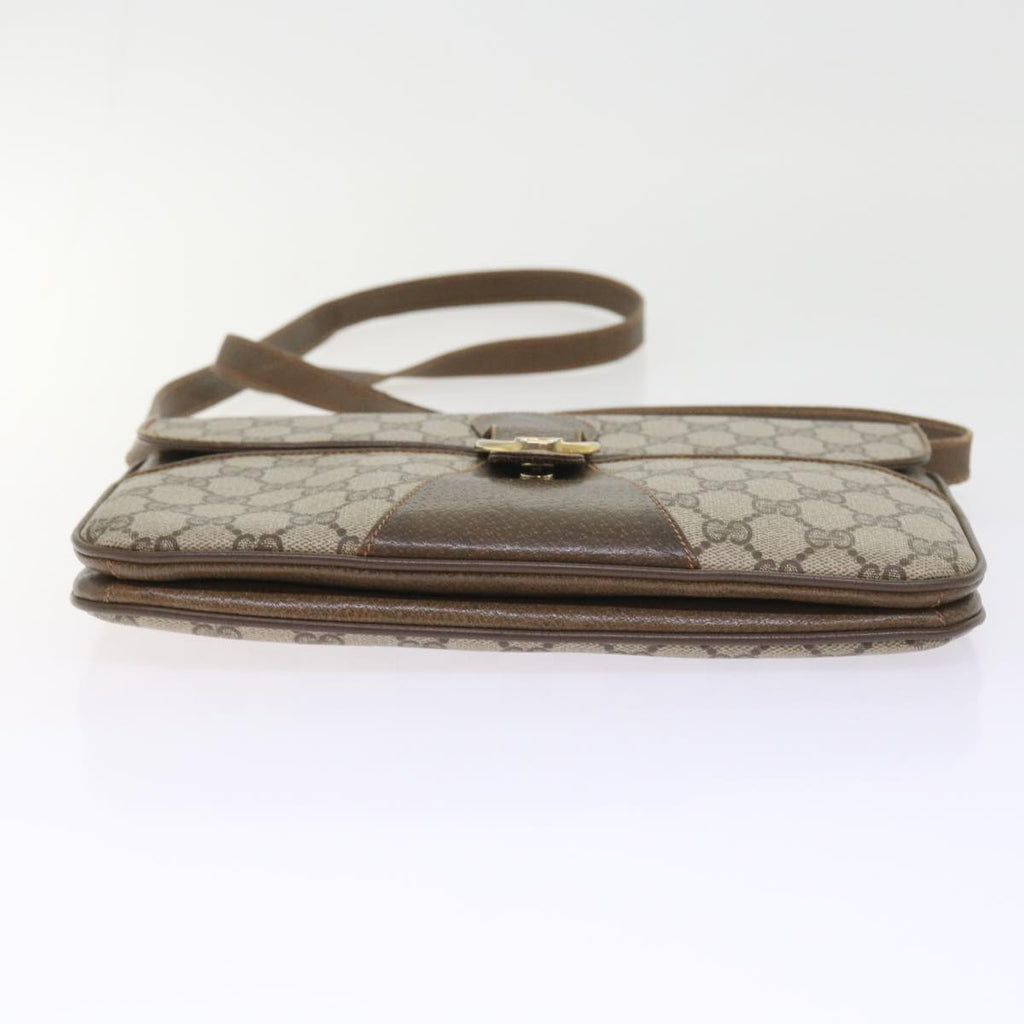GUCCI GG Supreme Shoulder Bag PVC Leather Beige 58524