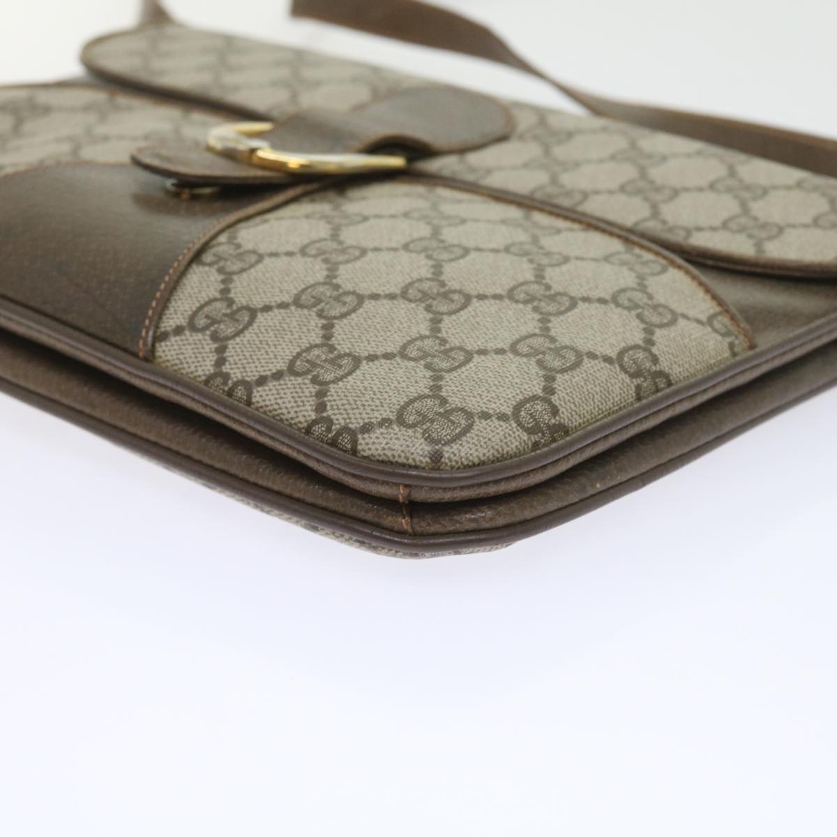 GUCCI GG Supreme Shoulder Bag PVC Leather Beige 58524