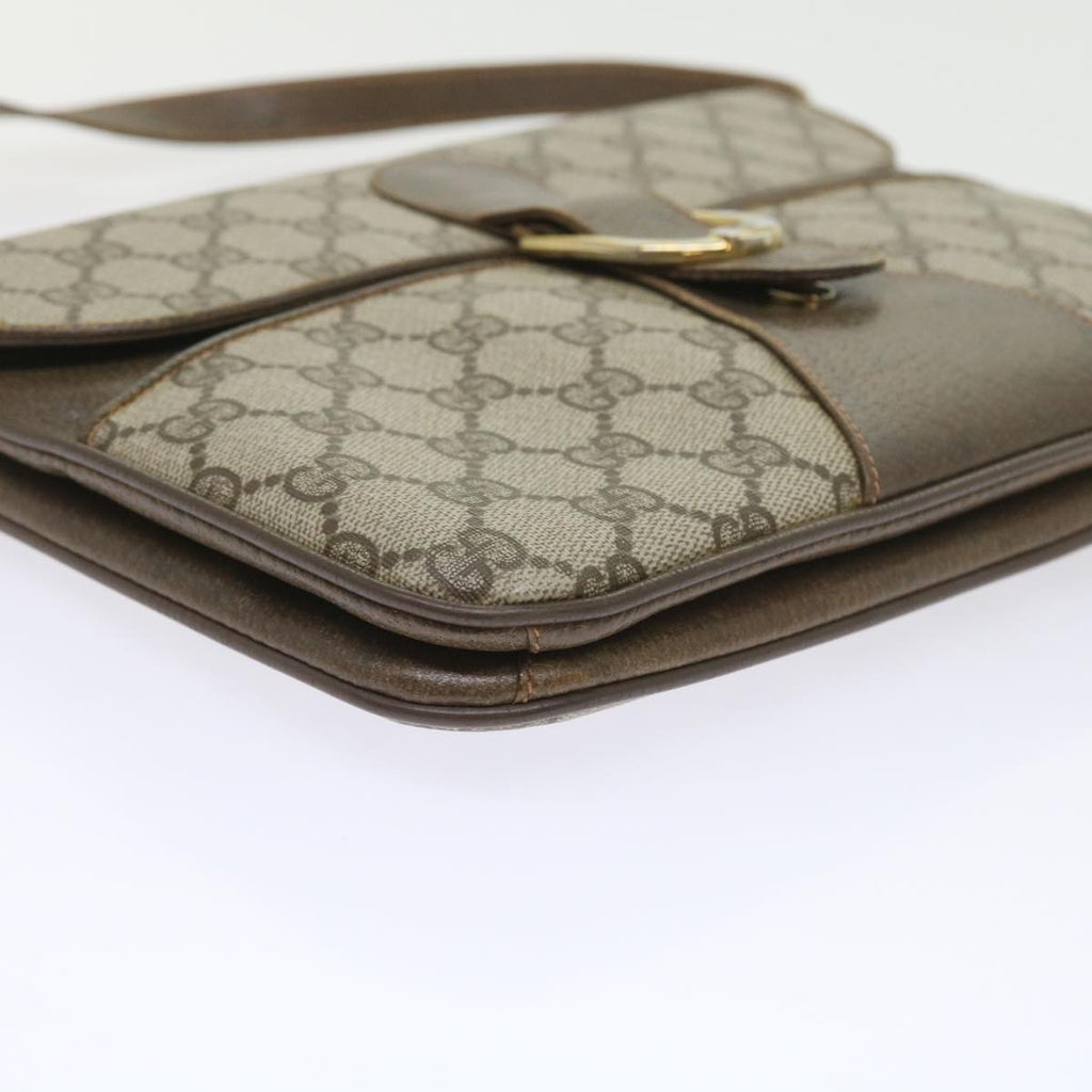 GUCCI GG Supreme Shoulder Bag PVC Leather Beige 58524