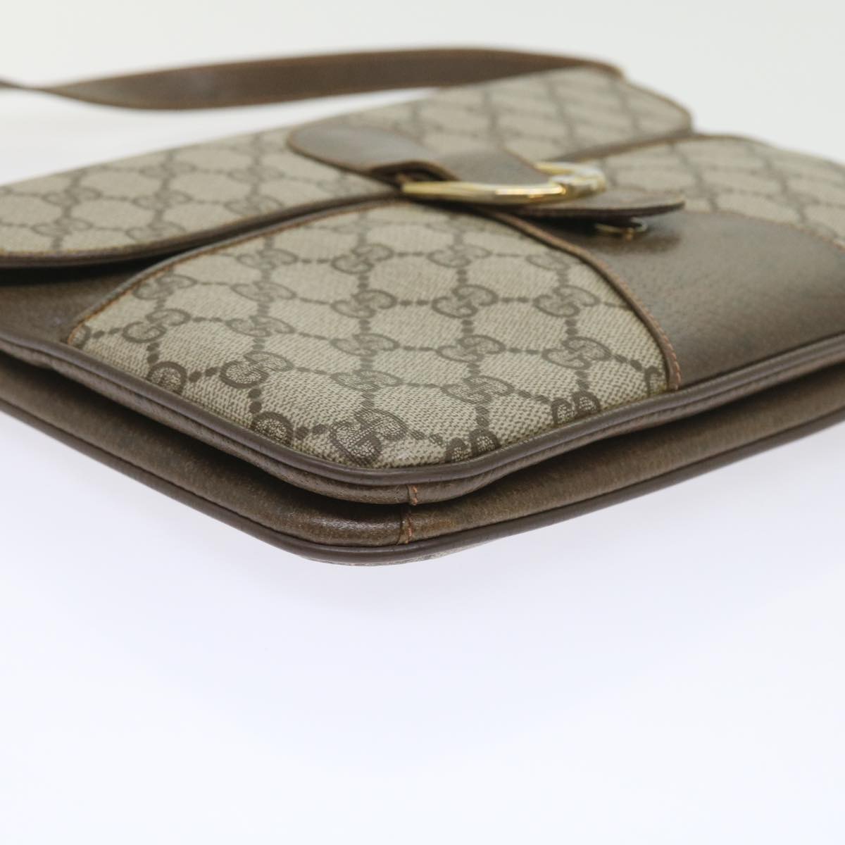 GUCCI GG Supreme Shoulder Bag PVC Leather Beige 58524