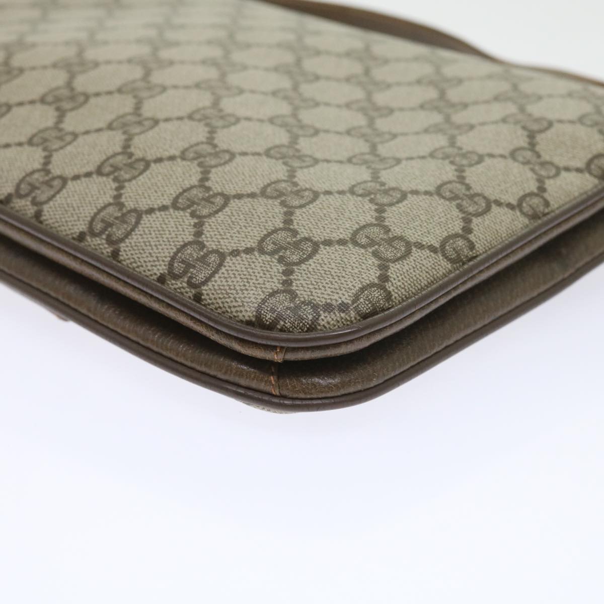 GUCCI GG Supreme Shoulder Bag PVC Leather Beige 58524
