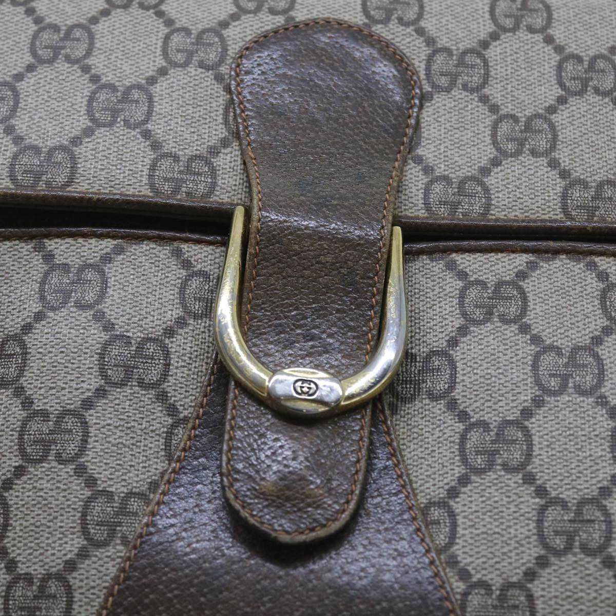 GUCCI GG Supreme Shoulder Bag PVC Leather Beige 58524