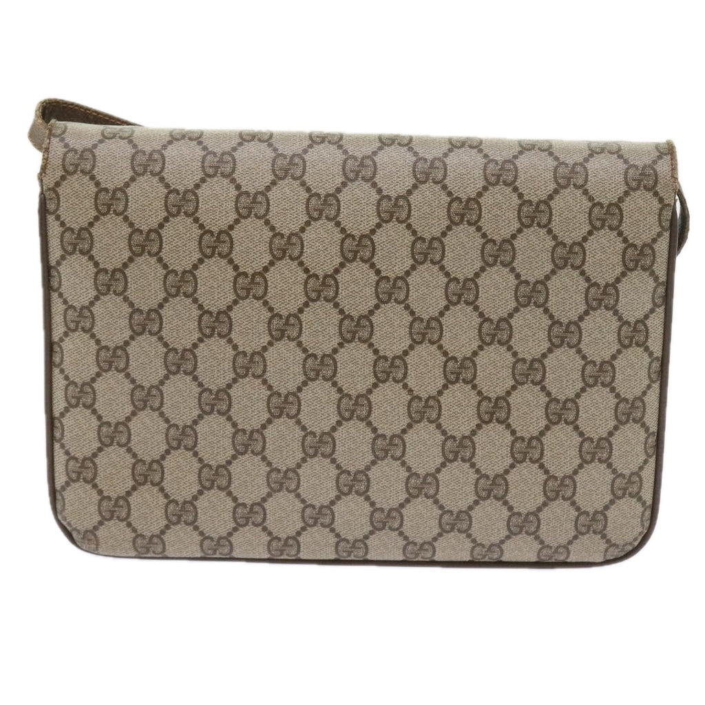GUCCI GG Supreme Shoulder Bag PVC Leather Beige 58524