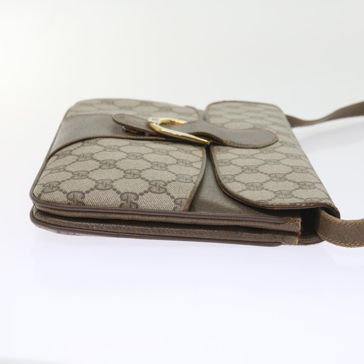 GUCCI GG Supreme Shoulder Bag PVC Leather Beige 58524