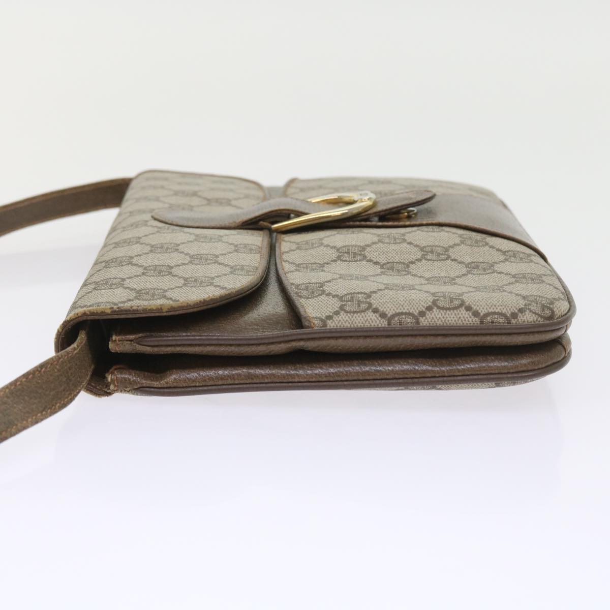 GUCCI GG Supreme Shoulder Bag PVC Leather Beige 58524