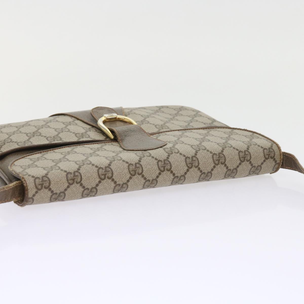GUCCI GG Supreme Shoulder Bag PVC Leather Beige 58524