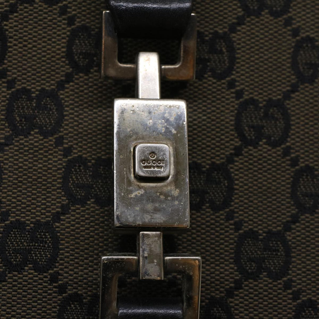 GUCCI GG Canvas Jackie Tote Bag Black Brown 002 1064 3444 58541