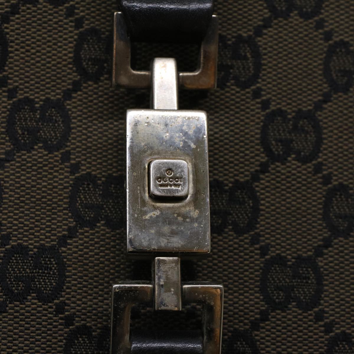 GUCCI GG Canvas Jackie Tote Bag Black Brown 002 1064 3444 58541