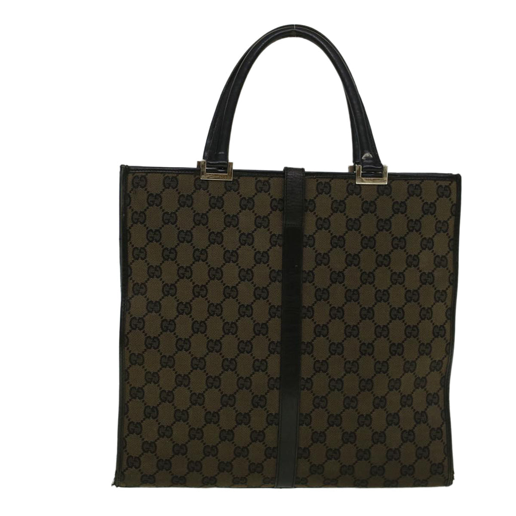 GUCCI GG Canvas Jackie Tote Bag Black Brown 002 1064 3444 58541