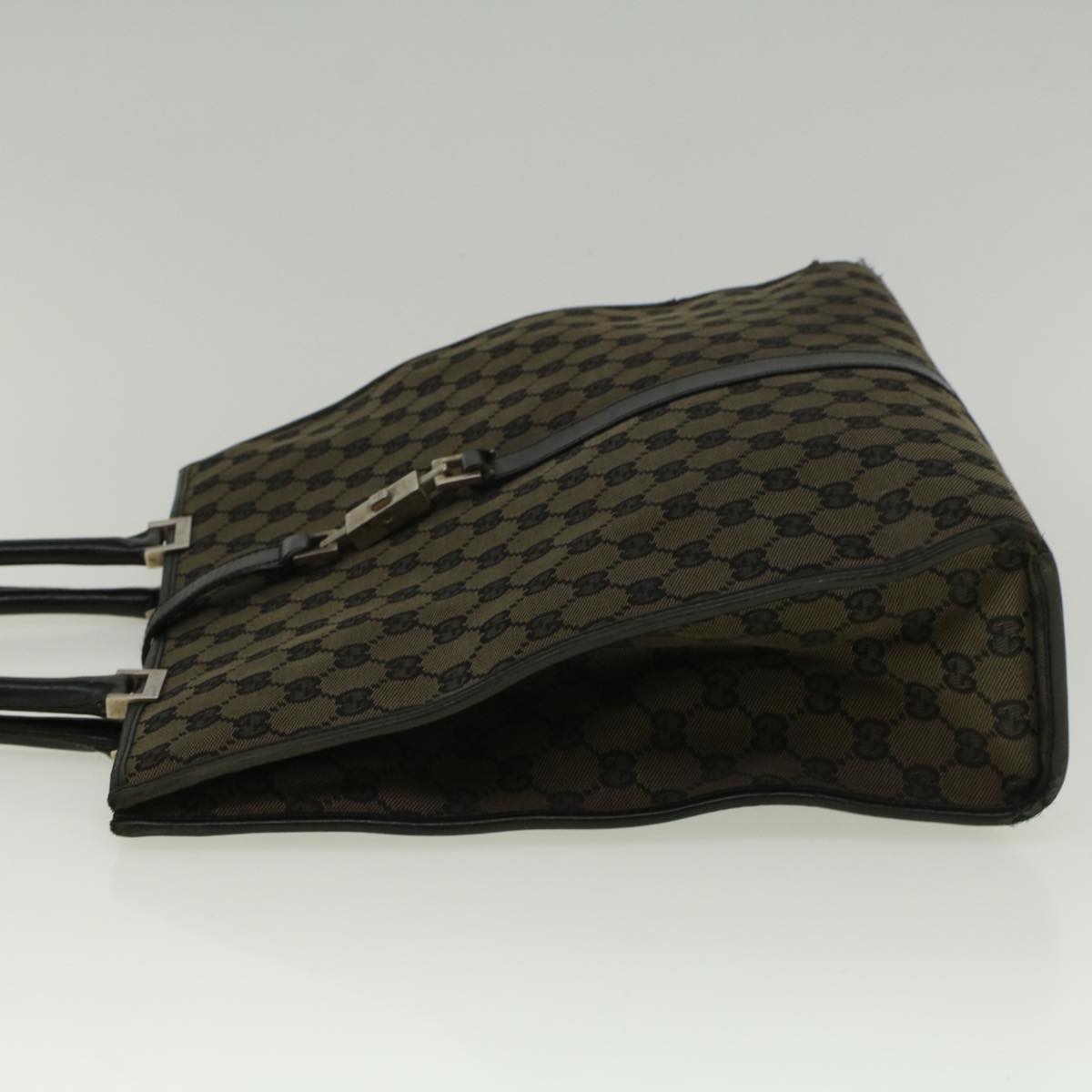 GUCCI GG Canvas Jackie Tote Bag Black Brown 002 1064 3444 58541