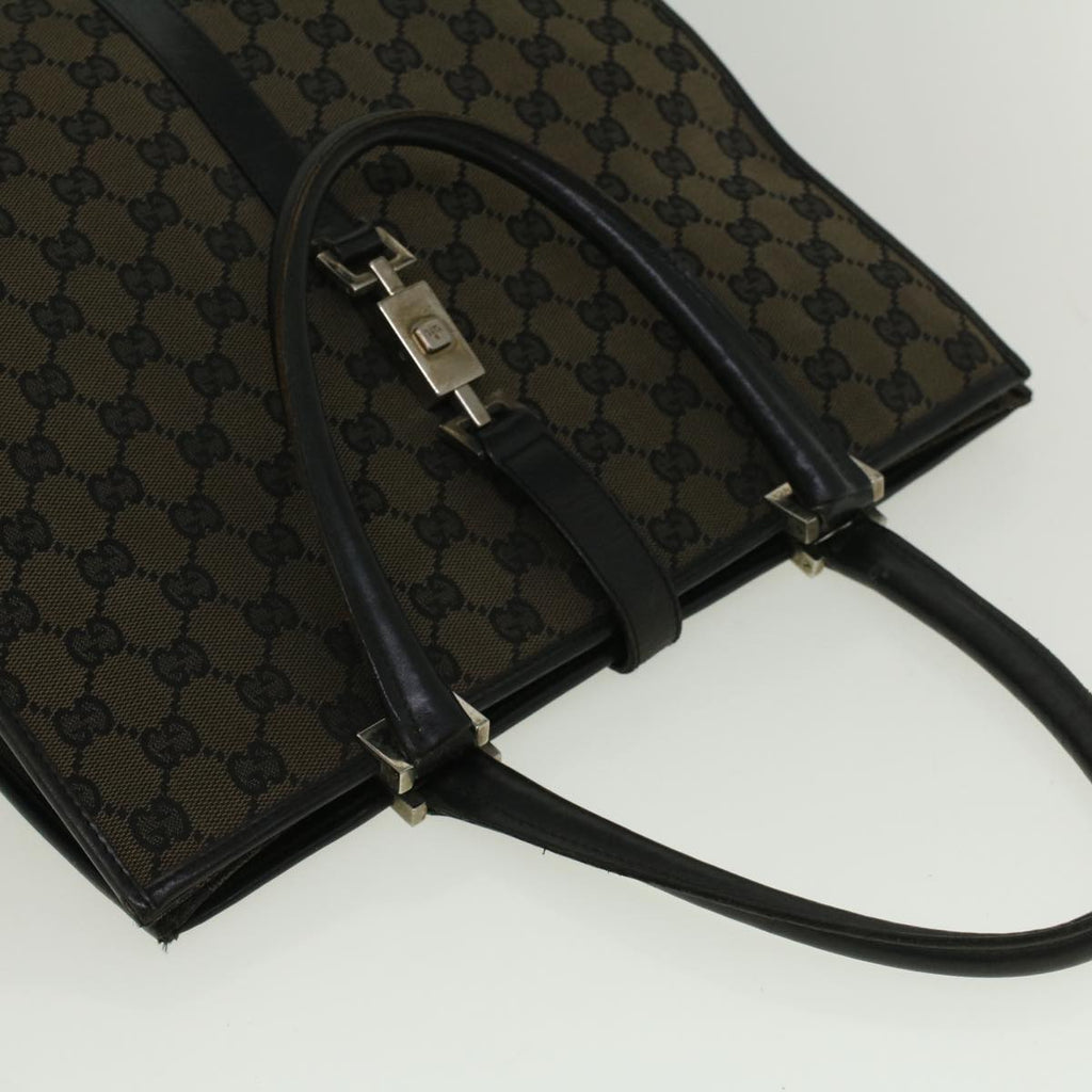 GUCCI GG Canvas Jackie Tote Bag Black Brown 002 1064 3444 58541
