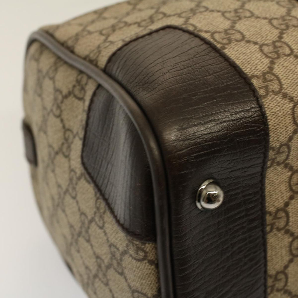 GUCCI GG Canvas Web Sherry Line Boston Bag PVC Leather Beige 145957 58555