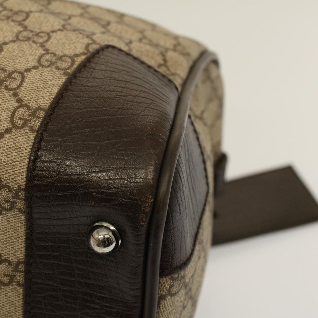 GUCCI GG Canvas Web Sherry Line Boston Bag PVC Leather Beige 145957 58555