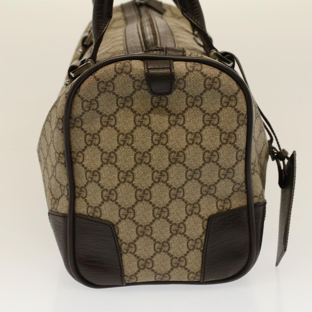 GUCCI GG Canvas Web Sherry Line Boston Bag PVC Leather Beige 145957 58555
