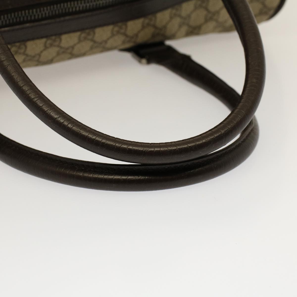 GUCCI GG Canvas Web Sherry Line Boston Bag PVC Leather Beige 145957 58555