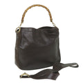GUCCI Bamboo Shoulder Bag Leather 2way Brown 001 1638 2123 58573