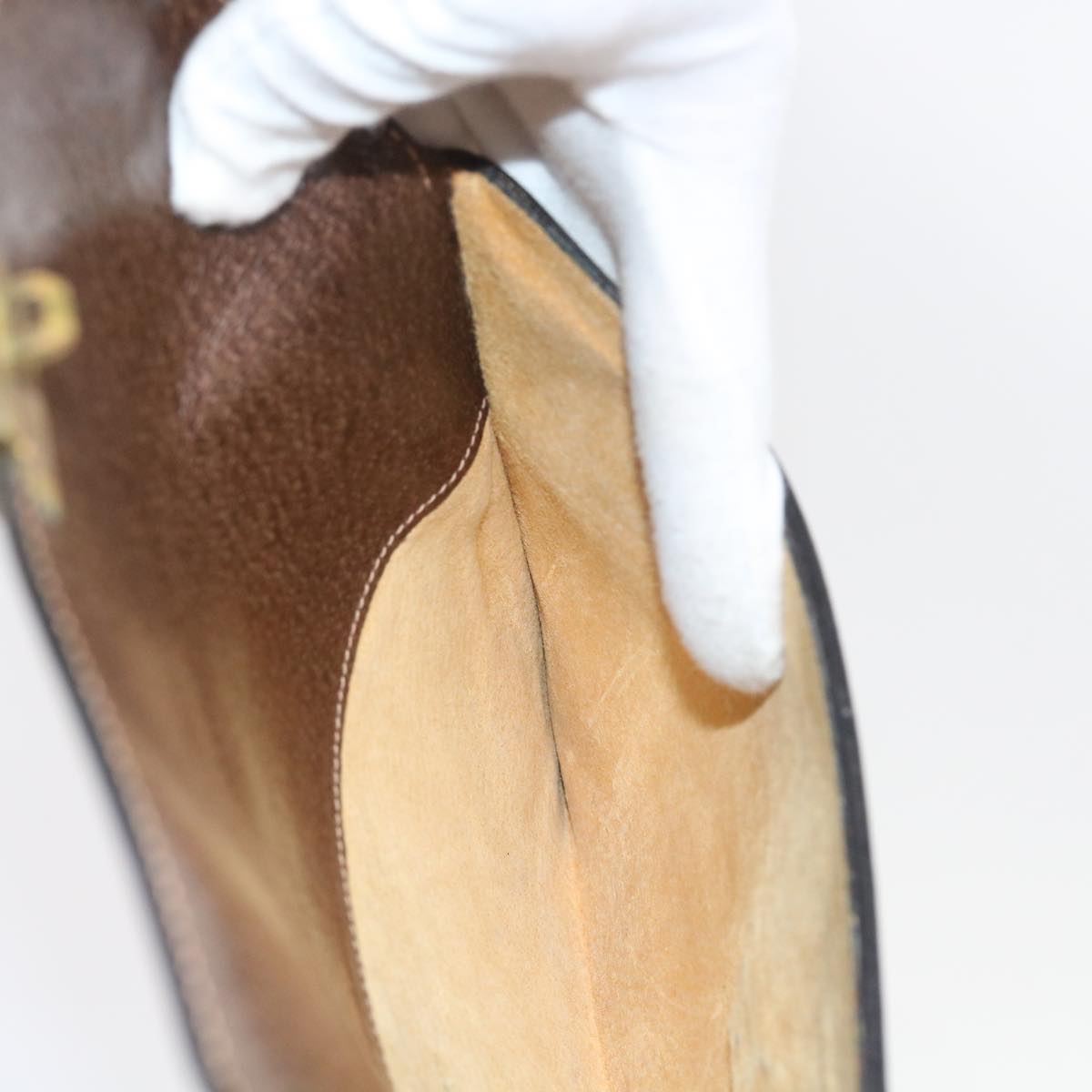 GUCCI Clutch Bag Leather Brown 58574