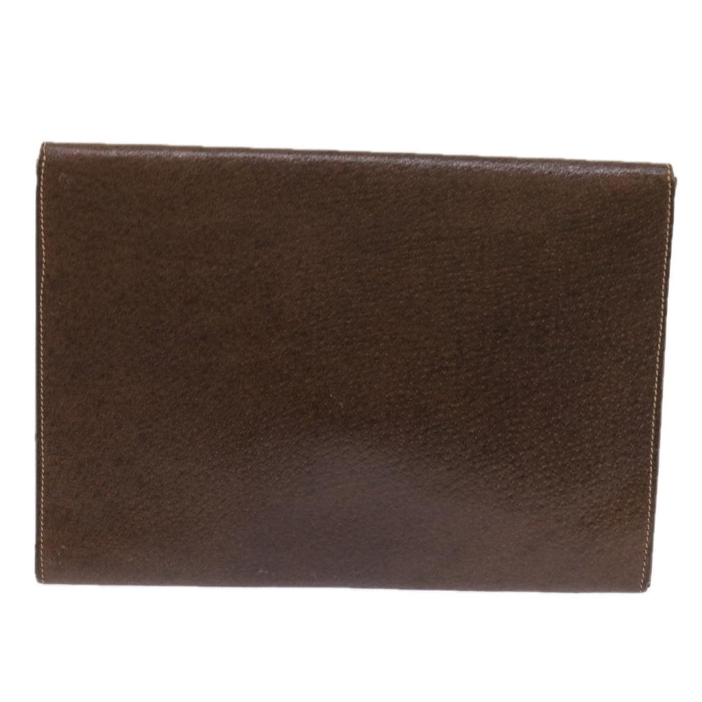 GUCCI Clutch Bag Leather Brown 58574