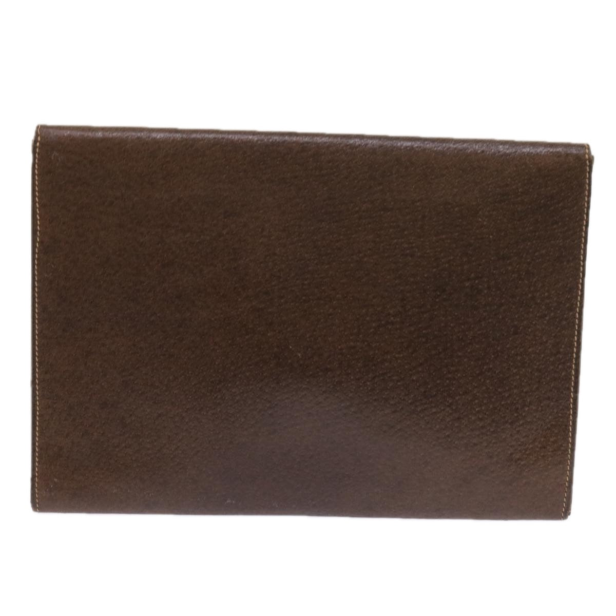 GUCCI Clutch Bag Leather Brown 58574