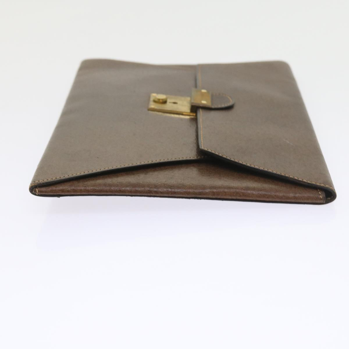GUCCI Clutch Bag Leather Brown 58574