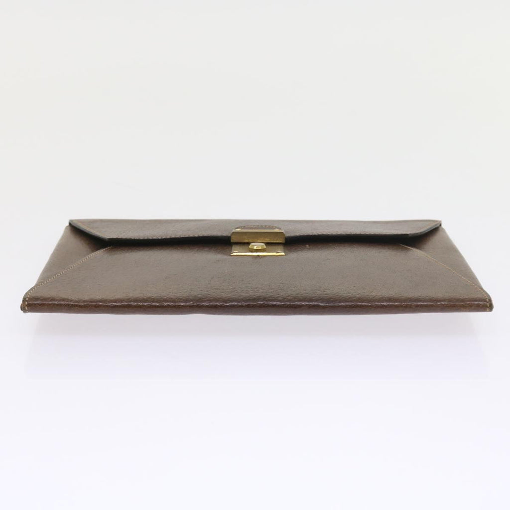 GUCCI Clutch Bag Leather Brown 58574