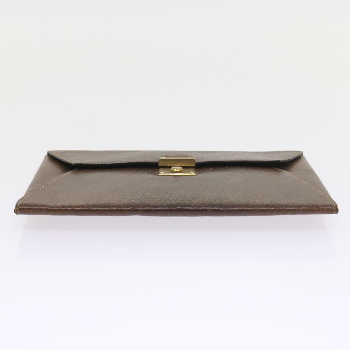 GUCCI Clutch Bag Leather Brown 58574