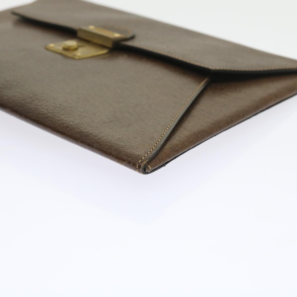 GUCCI Clutch Bag Leather Brown 58574