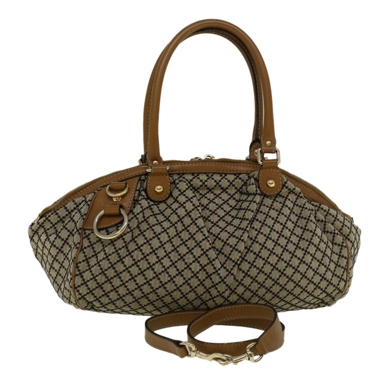 GUCCI Shoulder Bag Canvas 2way Beige Brown 223974 58602
