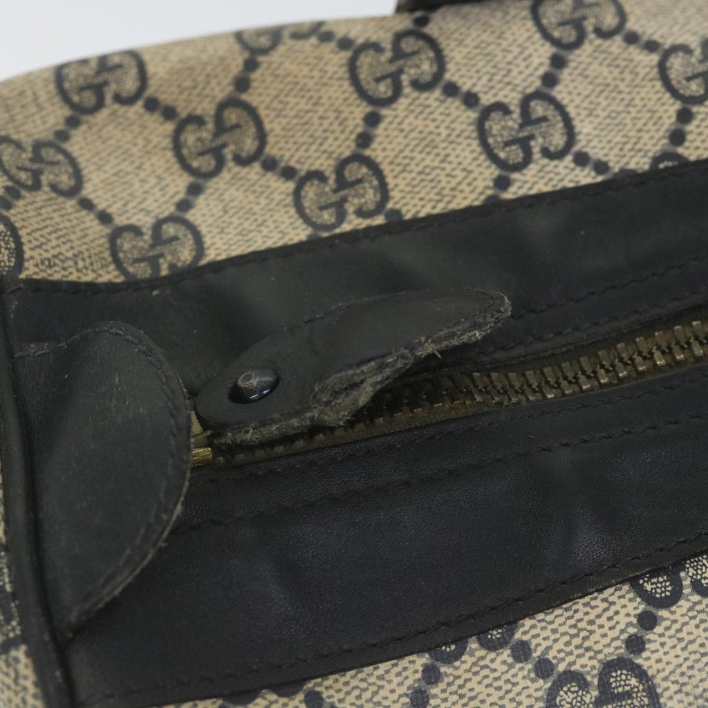 GUCCI GG Canvas Sherry Line Boston Bag PVC Leather Navy Red 58606