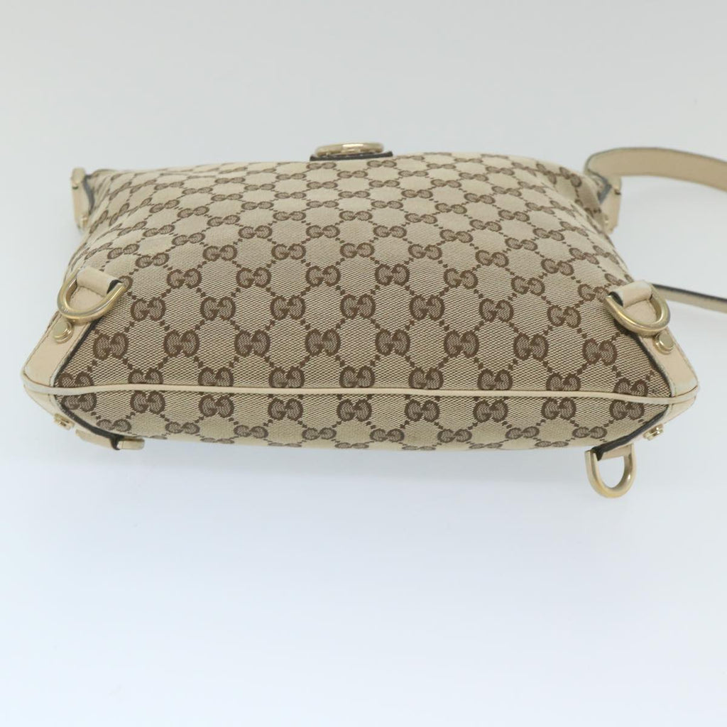 GUCCI GG Canvas Shoulder Bag Beige White 13126 58612