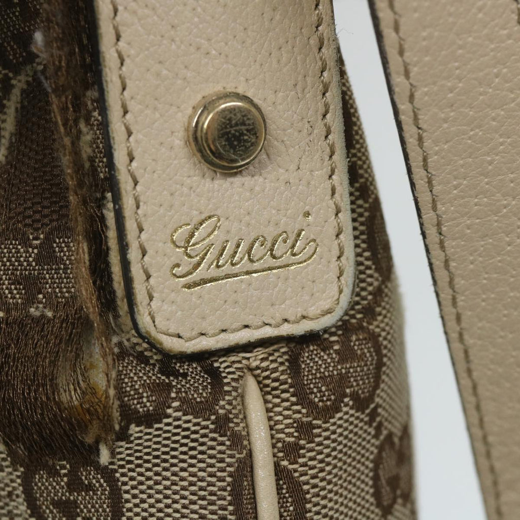 GUCCI GG Canvas Shoulder Bag Beige White 13126 58612