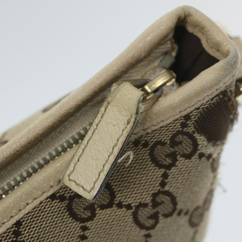 GUCCI GG Canvas Shoulder Bag Beige White 13126 58612