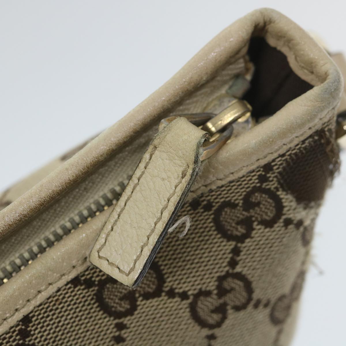 GUCCI GG Canvas Shoulder Bag Beige White 13126 58612