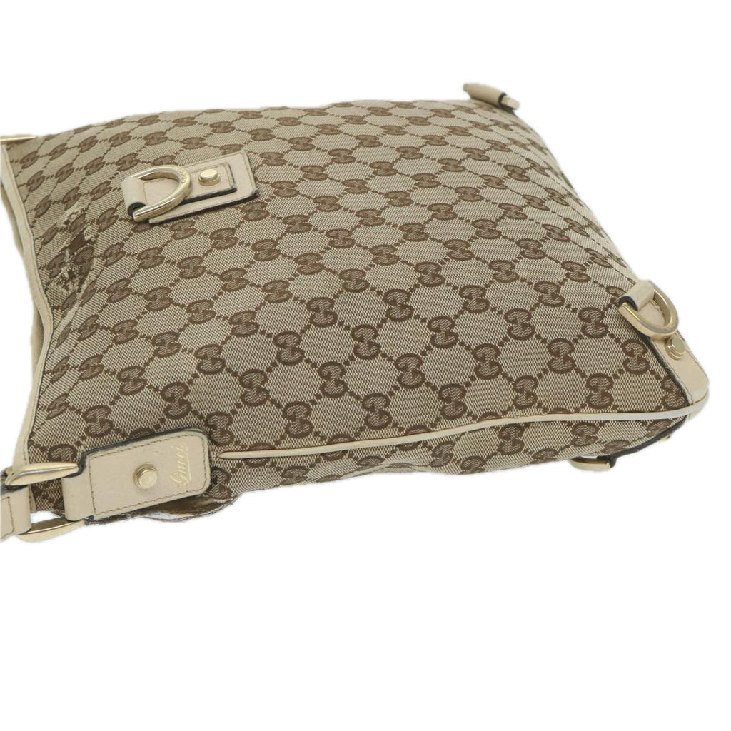 GUCCI GG Canvas Shoulder Bag Beige White 13126 58612