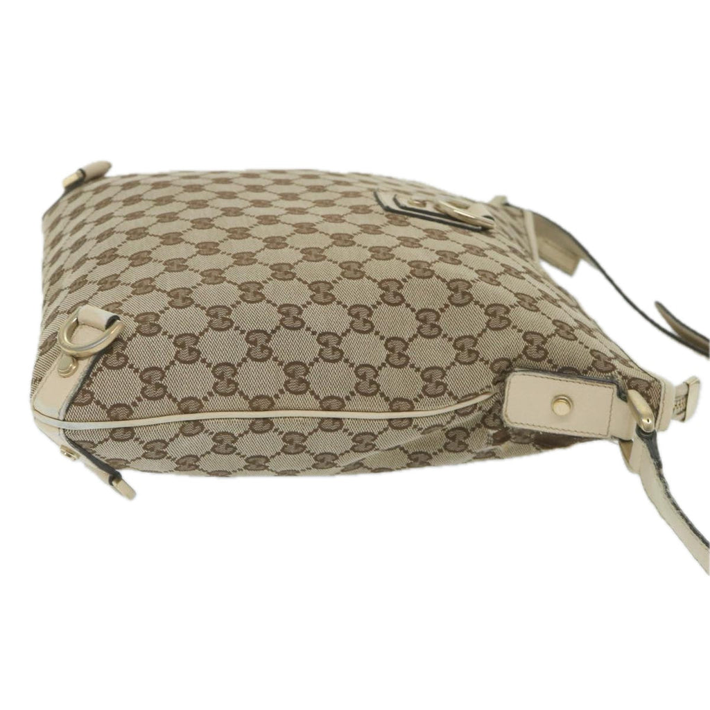 GUCCI GG Canvas Shoulder Bag Beige White 13126 58612
