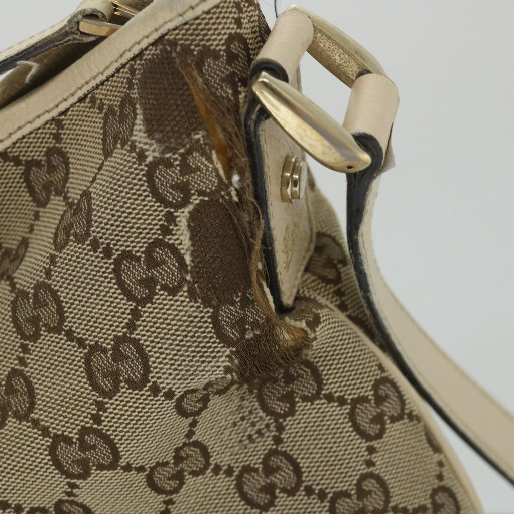 GUCCI GG Canvas Shoulder Bag Beige White 13126 58612