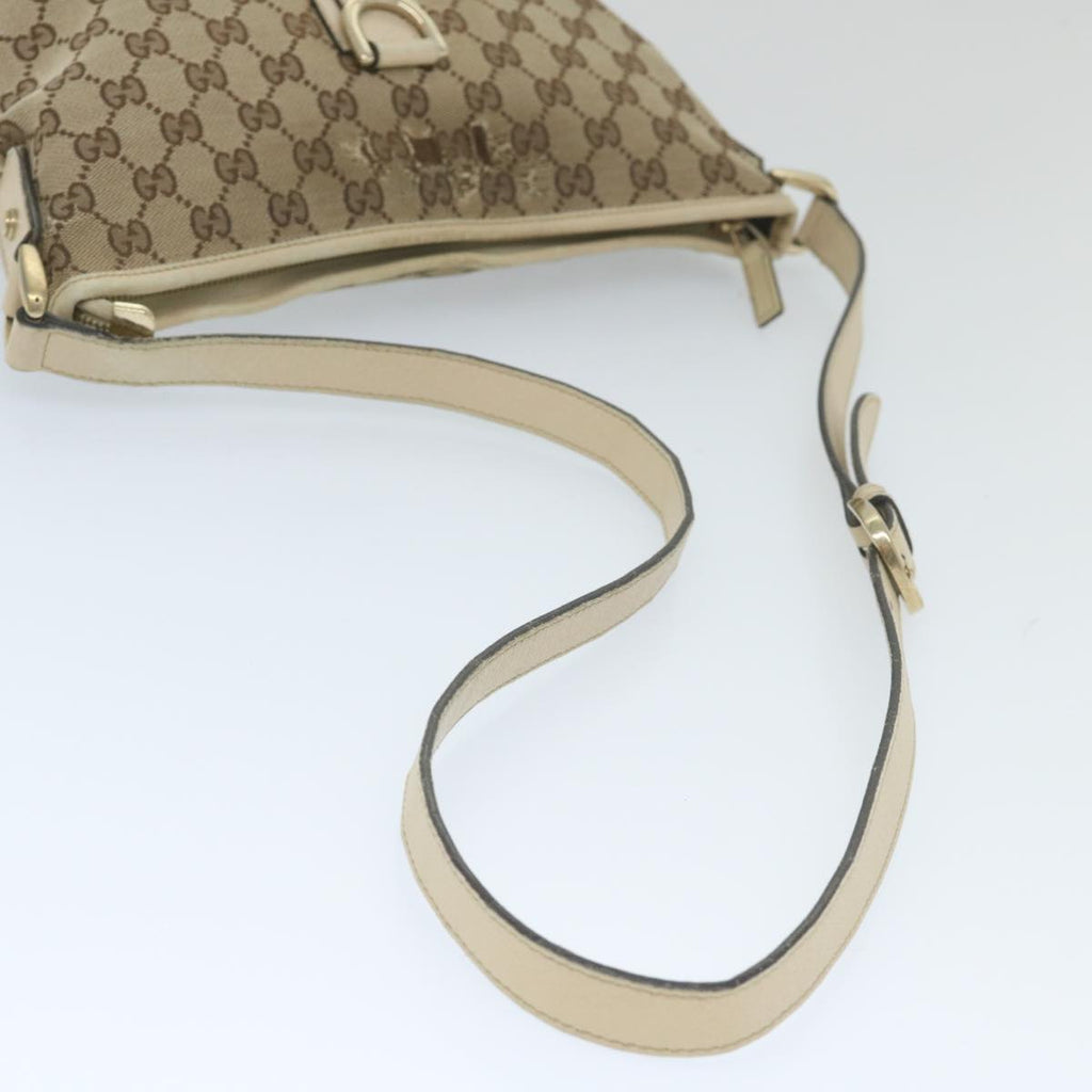 GUCCI GG Canvas Shoulder Bag Beige White 13126 58612
